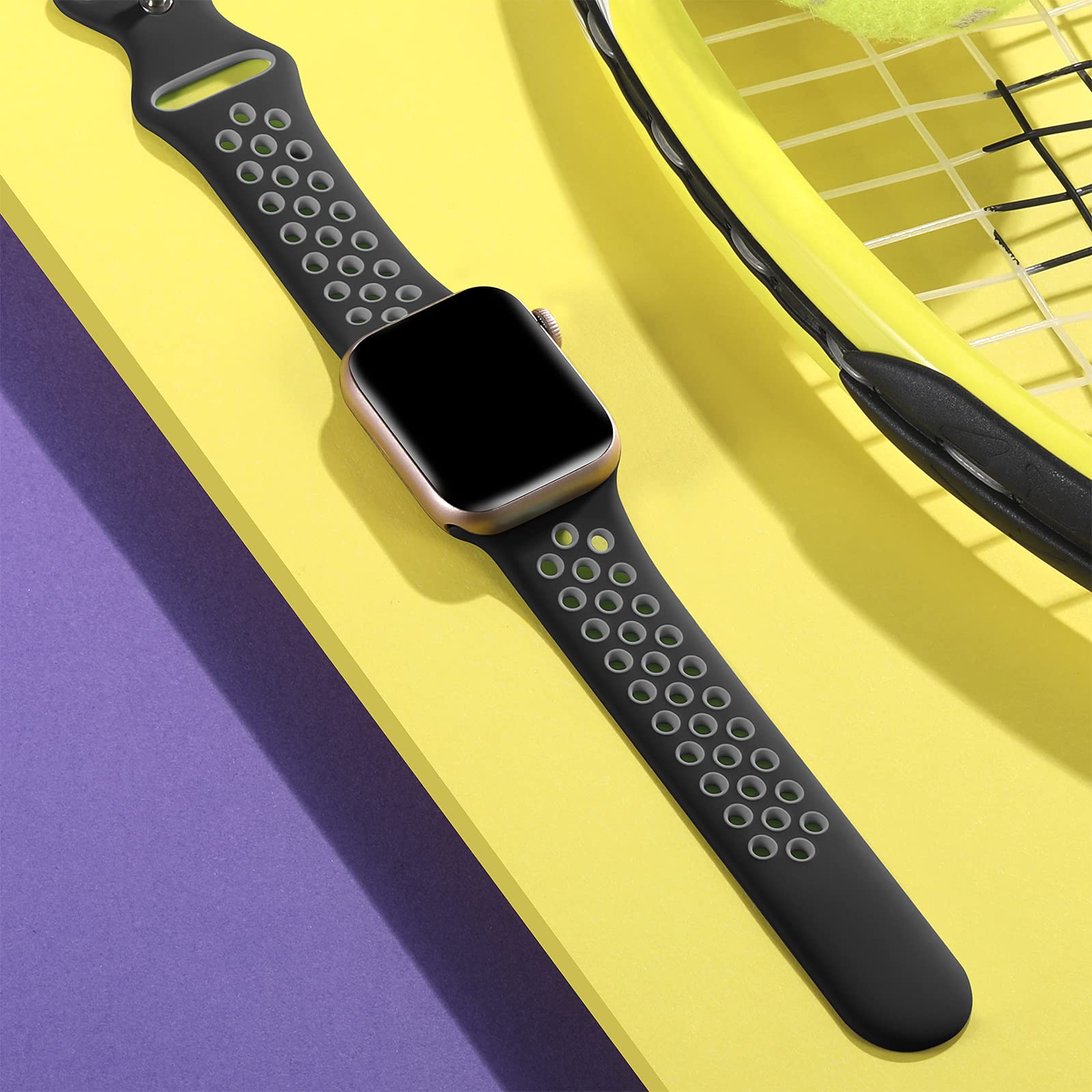 Lerobo Sport Bands Compatible With Apple Watch Band 40Mm 38Mm 41Mm,Stylish Breathable Soft Silicone Replacement Strap For Apple